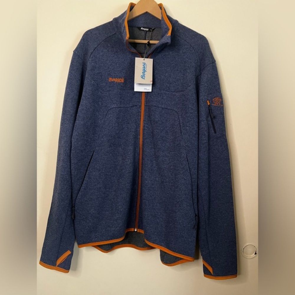 NWT Bergans Of Norway Reinfrann Full Zip Wool Sweater Jacket Size 2XL XXL - Picture 1 of 7